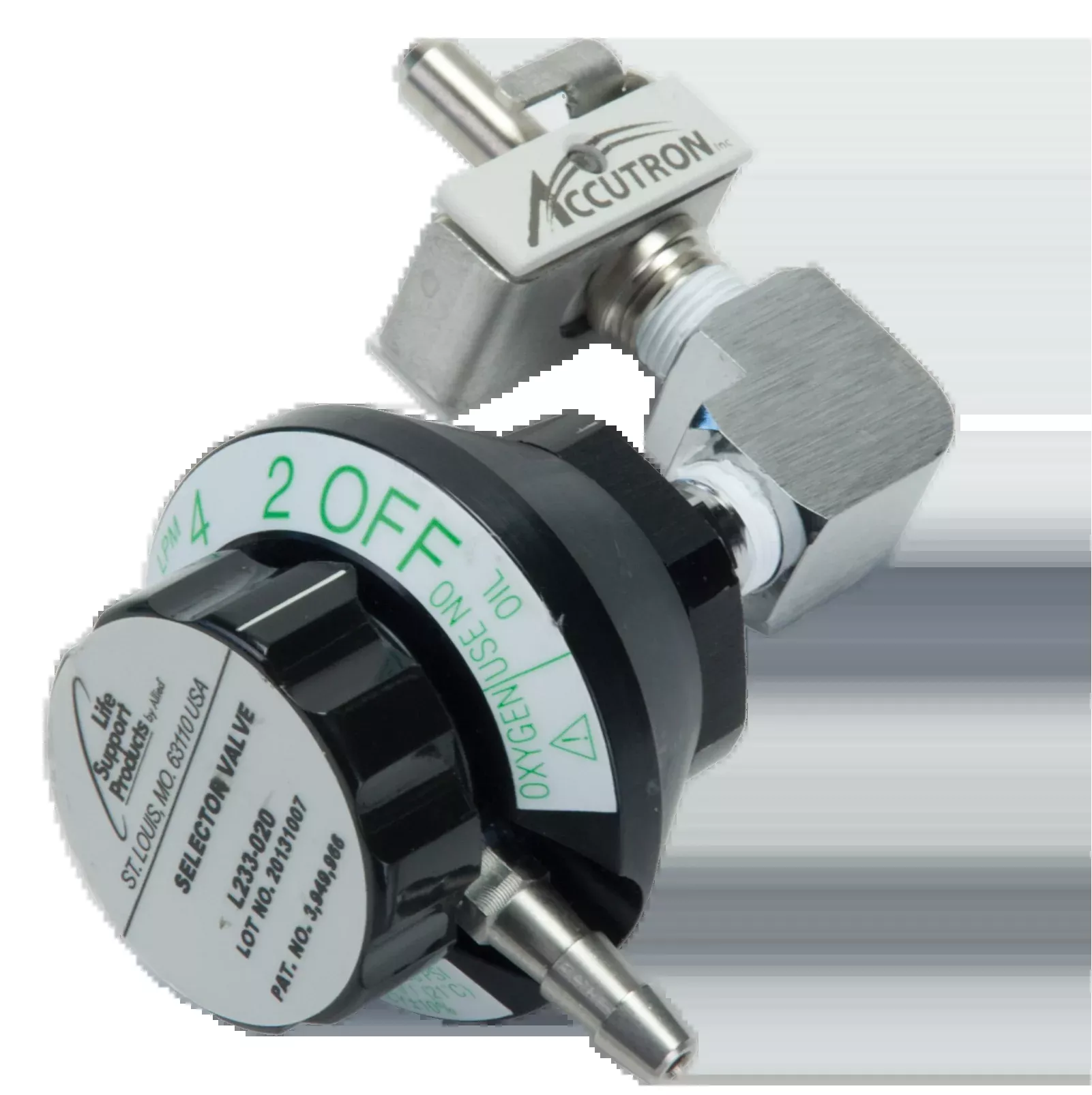 Accutron Oxygen Liter-Flow Selector Valve without EII