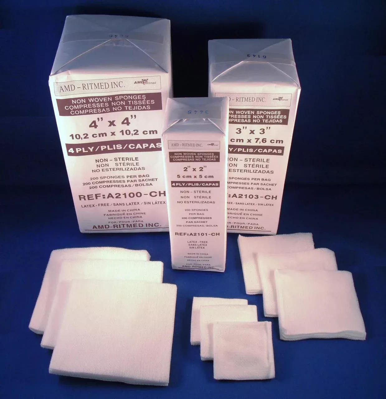 AMD Sterile Gauze Sponge, 2in X 2in