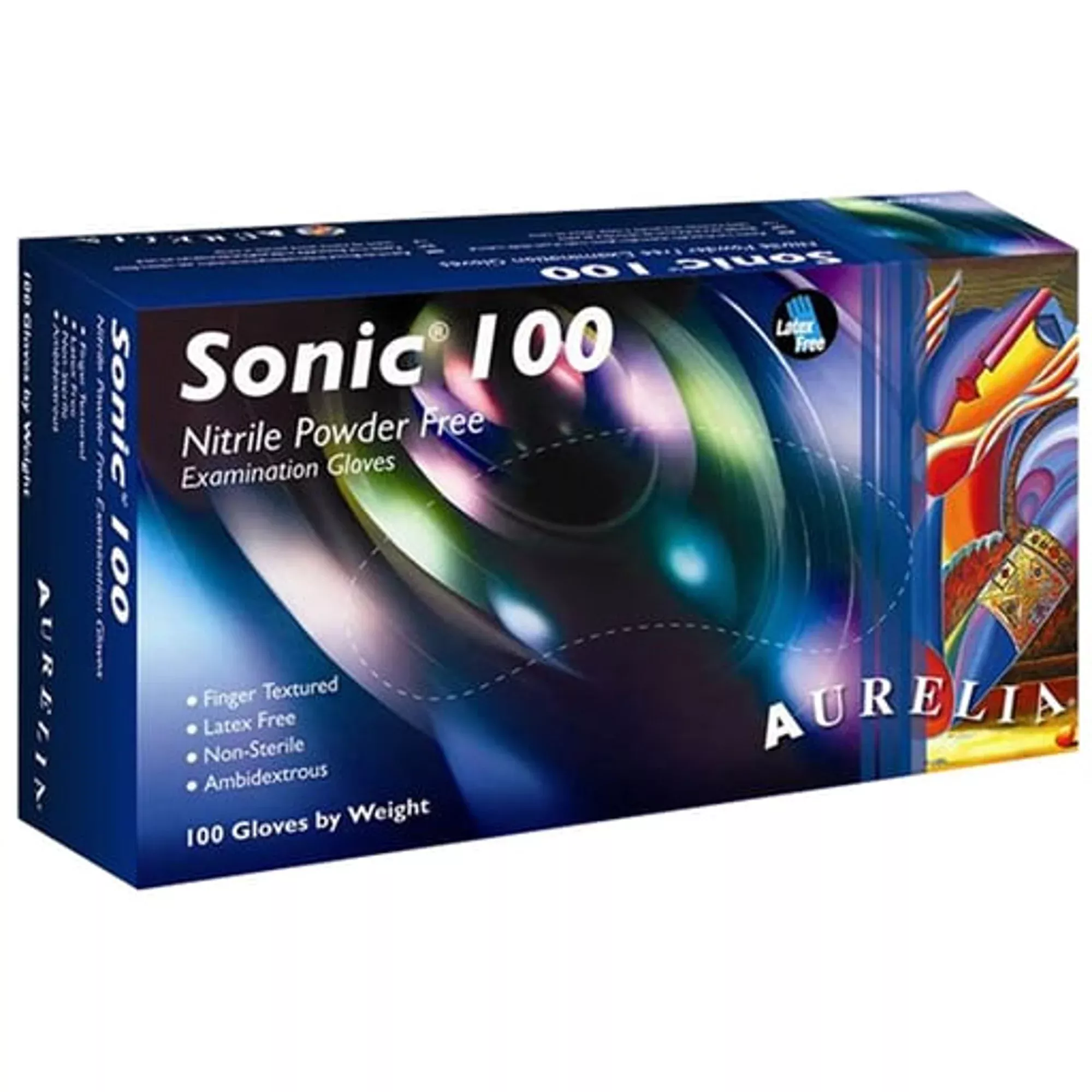 Aurelia SONIC 100 Nitrile Gloves Cobalt Blue 100/Box Large