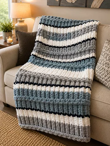 "Blue Skies" Chenille Blanket