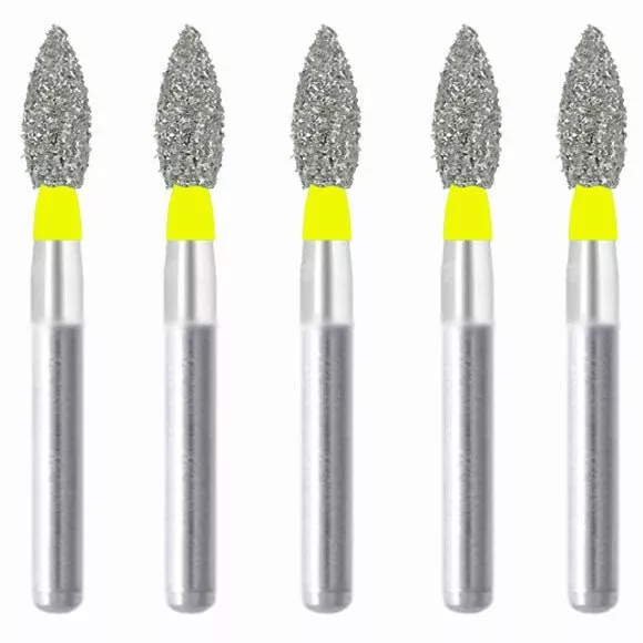 Bud, Slender 2.5 mm Dia. Extra Fine Grit Diamond Bur 5 per pack. 257.25EF1