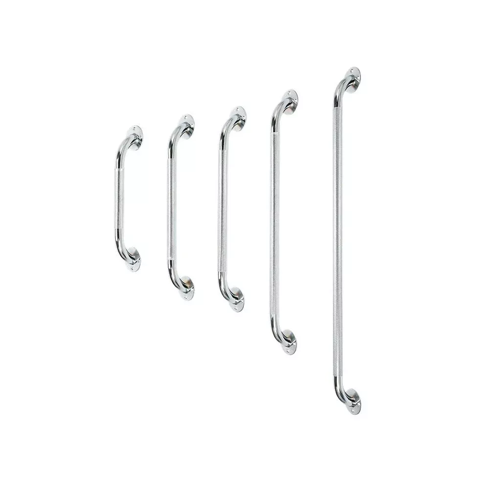 Chrome Plated Steel Grab Bar with Knurled Grip - 12"
