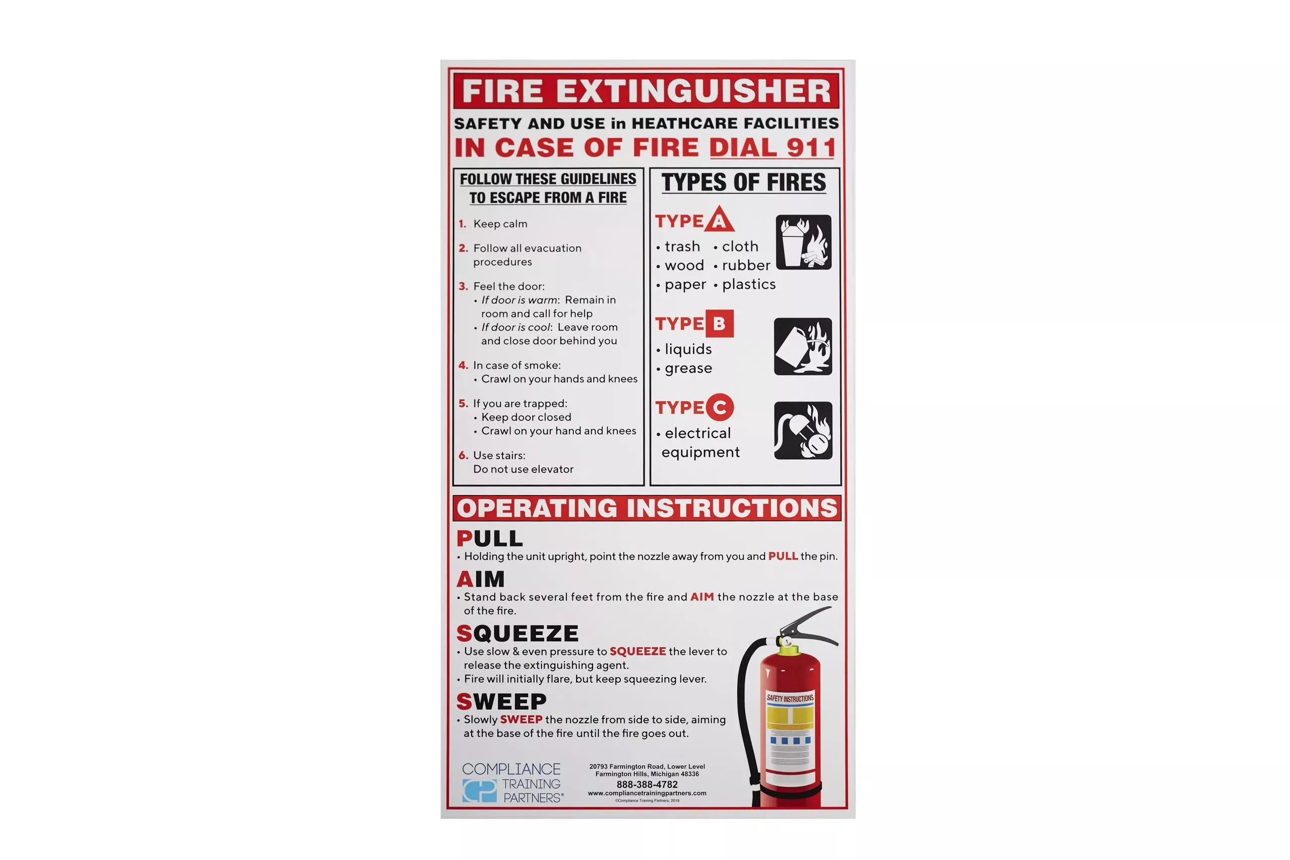 Compliance Training Partners Fire Safety Wall Chart (x3)