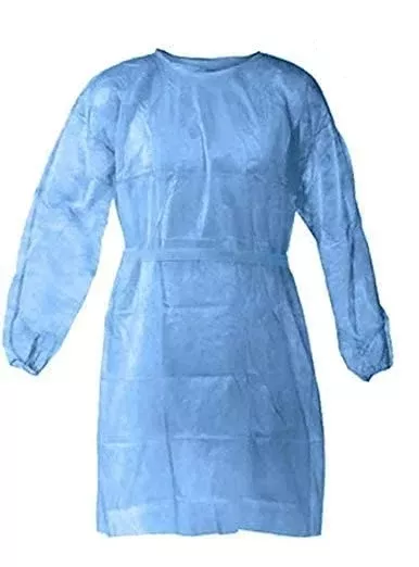Disposable Tie-Back Protective Isolation Gown,Regular, 10 pcs