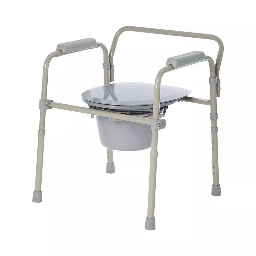 Elongated Folding Bedside Commode