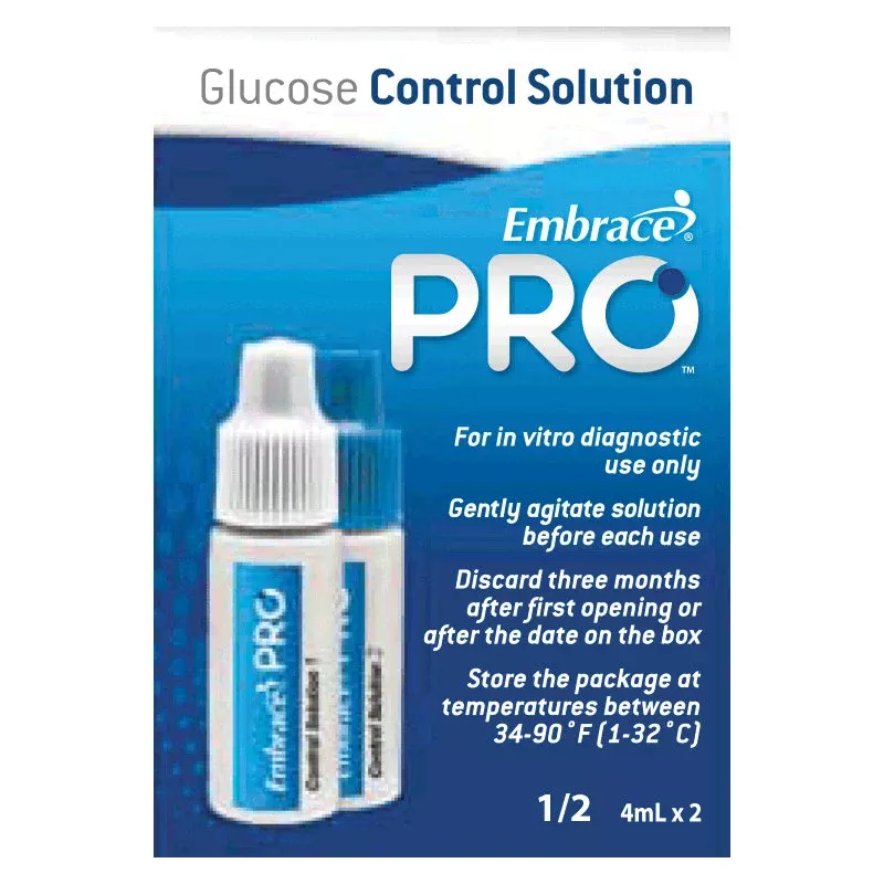 Embrace Pro Glucose Control Solution, Normal-(l1); High (l2)- 1 Each