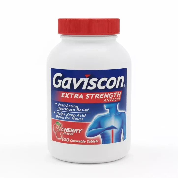 Gaviscon Extra Strength Antacid Cherry (100 Chewable Tablets)