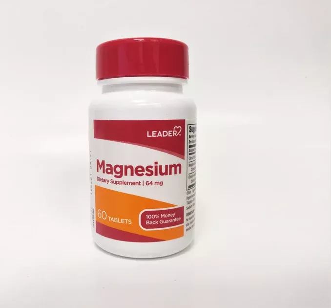 Leader Magnesium Supplement 64mg - 60 Tablets
