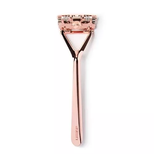 Leaf Shave Razor - Smooth Shaving, Multi-Blade Customization, Rose Gold - Includes 10 Blades