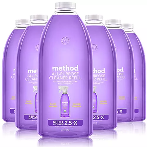 Method All-Purpose Cleaner Refill - Plant-Based, Biodegradable, French Lavender - 6x68oz