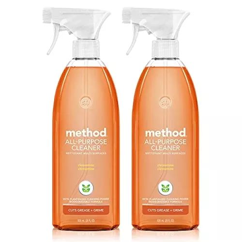 Method All-Purpose Cleaner Spray - Plant-Based, Biodegradable, Citrus Scent - 2 Pack, 28oz Each