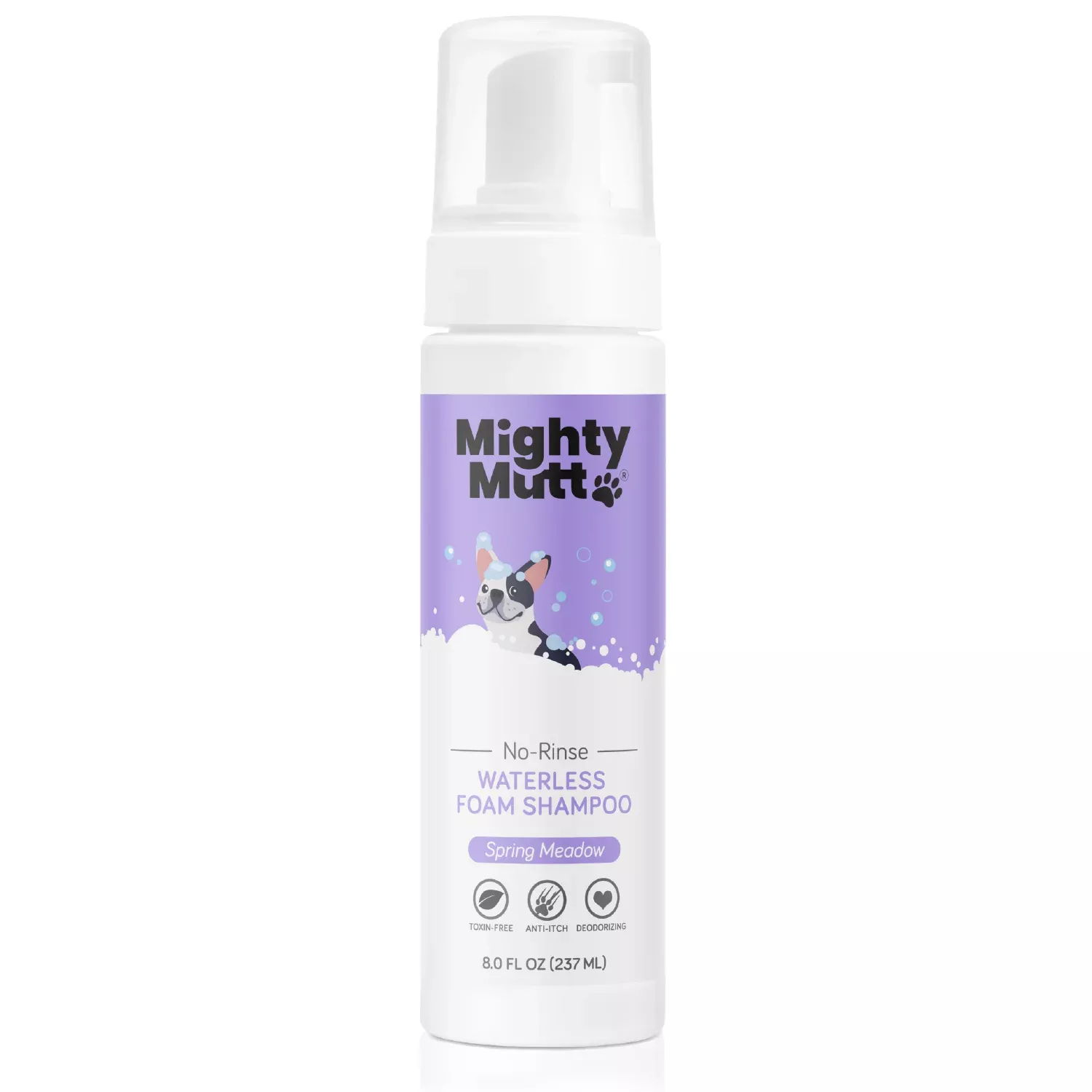 Mighty Mutt Waterless Foam Dog Shampoo - Anti-Itch, Deodorizing, Hypoallergenic - 8oz
