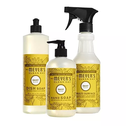 Mrs. Meyer's Kitchen Cleaning Set - Plant-Derived Power, Versatile Mint Scents - 3 CT
