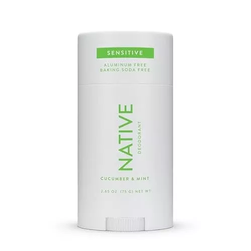 Native Sensitive Deodorant - 72-Hour Odor Control, Aluminum Free, Cucumber & Mint - 2.65oz