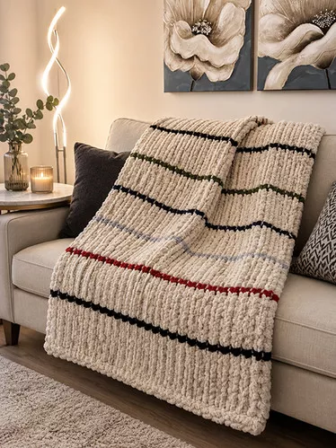 "Oatmeal" Chenille Blanket