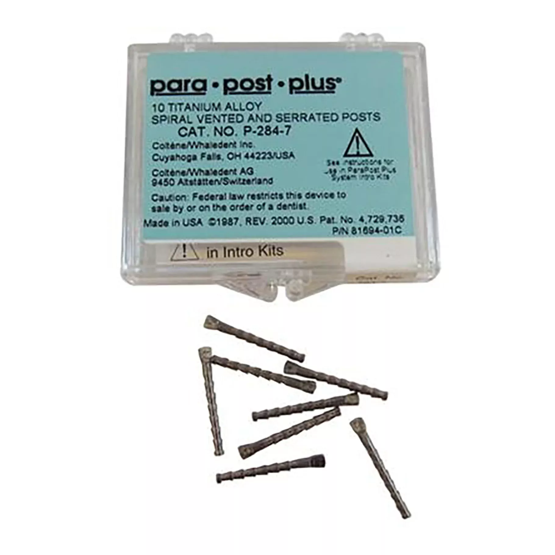 ParaPost Plus Posts Titanium P284 Refill 0.07 Green (10)