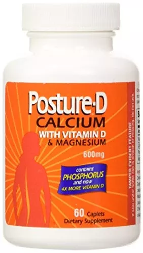 Posture - D Calcium 600 Mg Supplement with Vitamin D Tablets - 60 ea