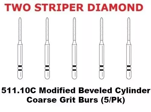 Premier TWO STRIPER Diamond 511.10C Modified Beveled Cylinder Coarse Grit 5/pk