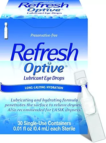 Refresh Optive Sensitive Preservative Free Lubricant Eye Drops, Single Use - 30 ea