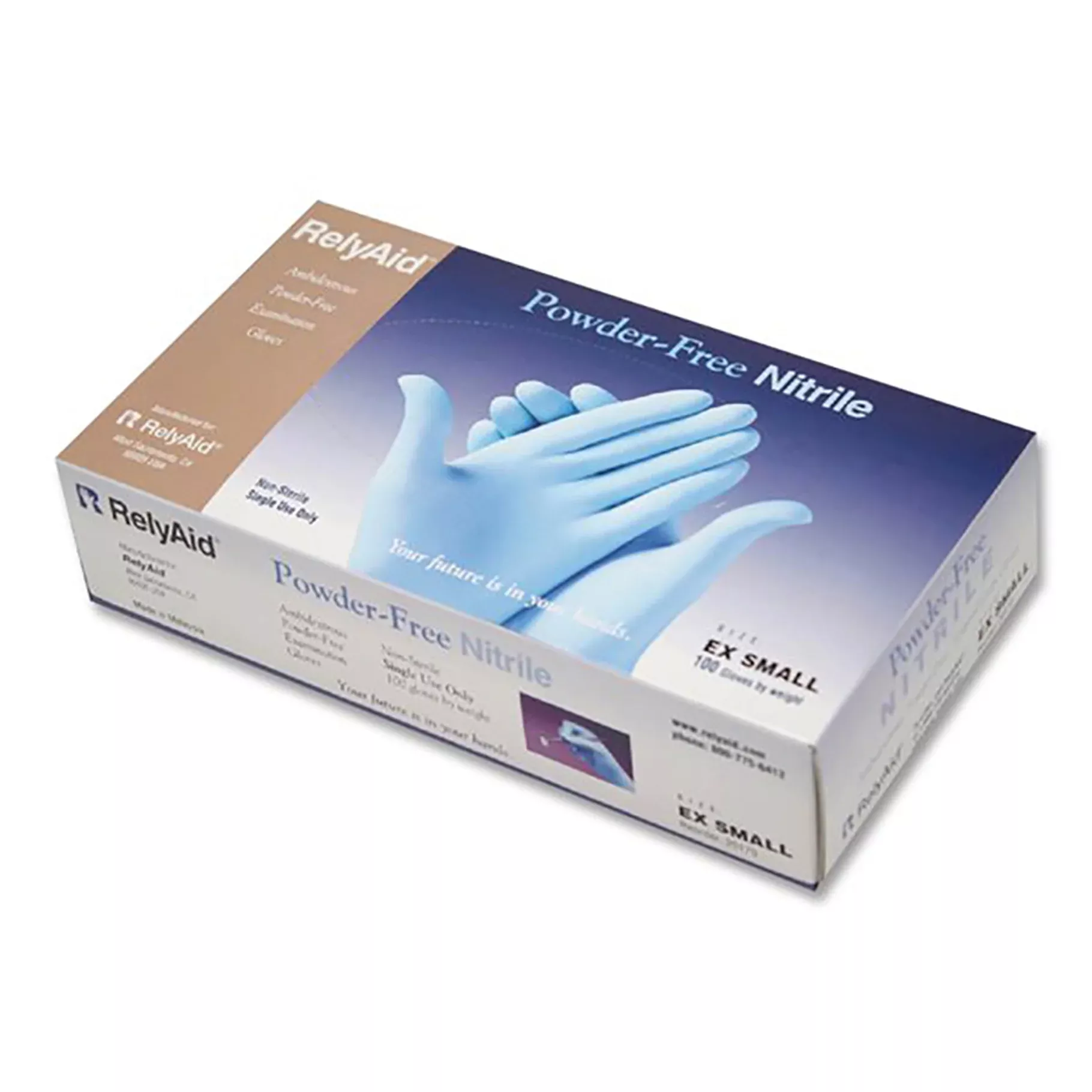 RelyAid Nitrile PF Glove Blue L (100)