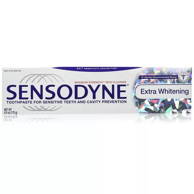 Sensodyne Extra Whitening Toothpaste for Sensitive Teeth, Cavity Prevention and Sensitive Teeth Whitening - 4 Oz