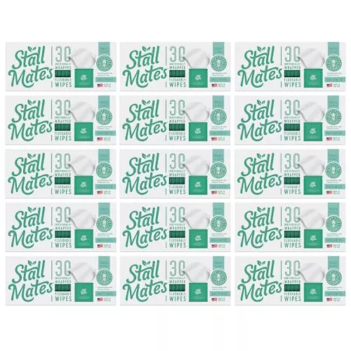 Stall Mates Personal Cleansing Wipes - Hypoallergenic, Flushable, Aloe & Chamomile - 450 Wipes