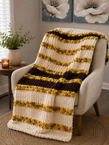 "Sunflower & Sunshine" Chenille Blanket