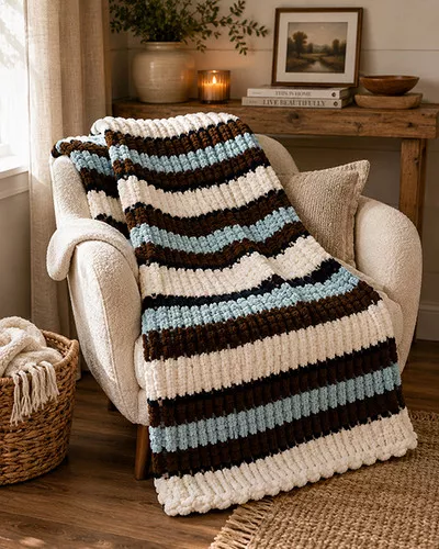 "Teal Buttercup" Chenille Blanket