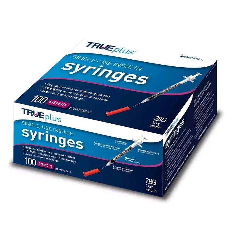 Trueplus Single-use Insulin Syringe, 31g X 5/16", .5 Ml (100 Count)- Box of 100