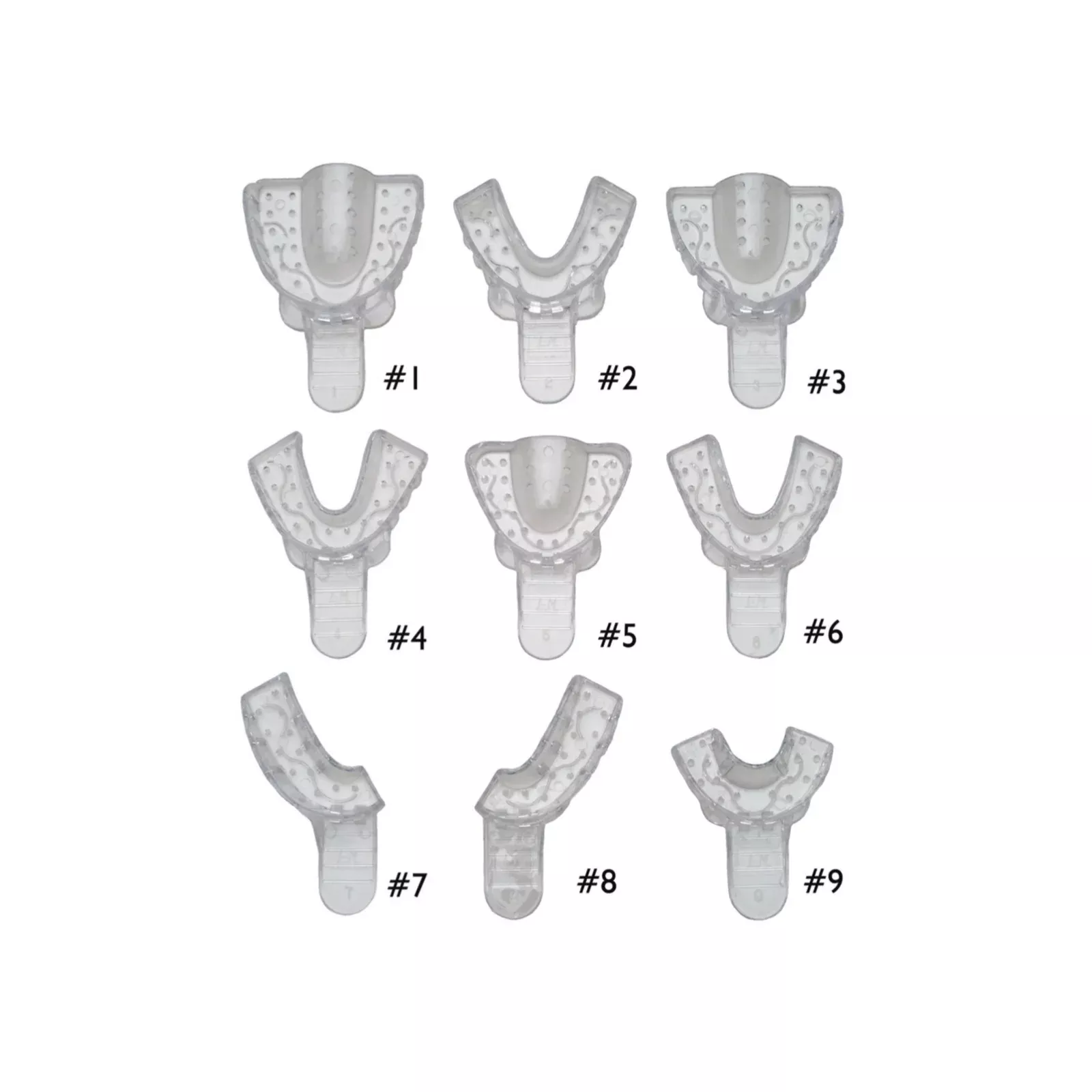 Vista Clear Plastic Impression Tray #9 Anterior 12/Bg